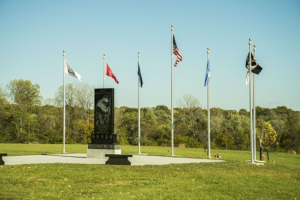 Flags at a cemetery